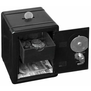 Idena Spardose Spartresor, schwarz, für Kinder, Tresor mit Zahlenschloss, aus Metall, 12 x 16 x 10 cm – Böttcher AG