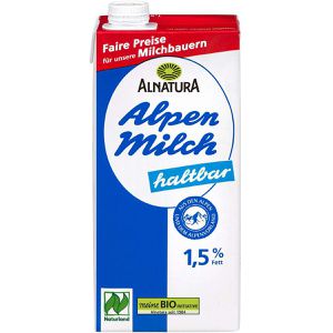 Produktbild für Milch Alnatura fettarme H-Milch, Fettgehalt 1,5%