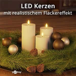 Produktbild für LED-Kerze Goobay 64786, outdoor, weiß