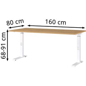 Produktbild für Schreibtisch Germania Mailand, 7911-552, eiche / silber