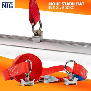 Produktbild für Spanngurt NTG rot, mit Airline-Fitting &amp; Klemmschloss