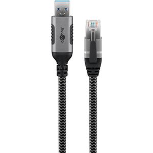 Produktbild für Netzwerkkabel Goobay 70693, schwarz, silber