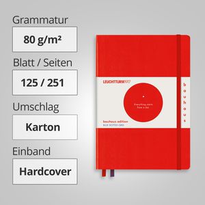 Produktbild für Notizbuch Leuchtturm1917 Bauhaus Edition, Karton Hardcover