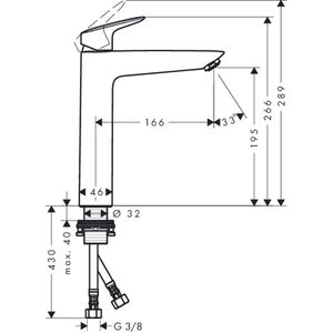 Produktbild für Waschtischarmatur hansgrohe Logis 190, 71091000, verchromt