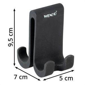 Produktbild für Duschhaken Wenko Silikon Verna Duo beidseitig, schwarz
