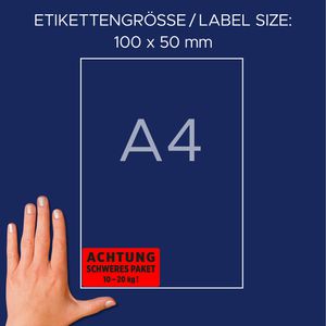 Produktbild für Hinweisetiketten Zweckform Schweres Paket 10-20kg