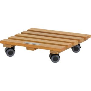 Produktbild für Pflanzenroller Lechuza Natural Wood 16780, für innen und außen