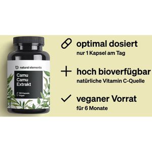 Produktbild für Vitamin-C natural-elements Camu Camu Extrakt, 180 Kapseln