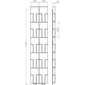 Produktbild für Prospekthalter Fluhr PD41, drehbar, silber