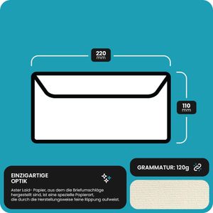 Produktbild für Briefumschläge Netuno Aster Laid, weiß, DIN lang