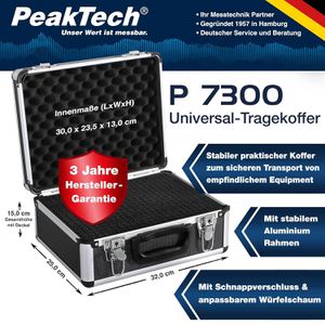 Produktbild für Transportkoffer PeakTech P 7300, abschließbar, aus Aluminium