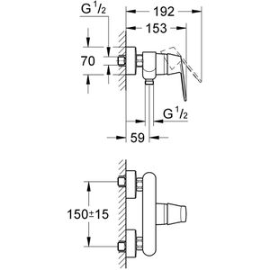 Produktbild für Duscharmatur GROHE Eurosmart Cosmopolitan, 32837000, verchromt
