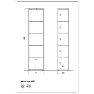 Produktbild für Aktenregal Germania Monteria 4205-242, aus Holz
