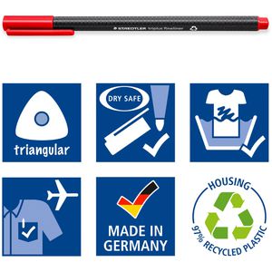 Produktbild für Fineliner Staedtler Triplus 334-S BK4, farbig sortiert