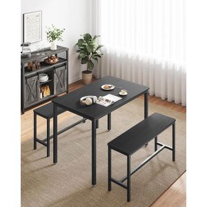 Produktbild für Esstisch Vasagle KDT070B21, anthrazitgrau, 3-teilig