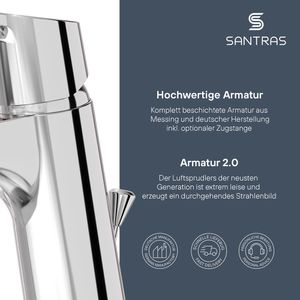 Produktbild für Waschtischarmatur SANTRAS Magis, verchromt