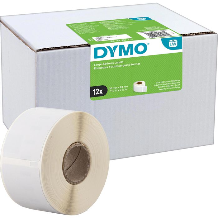 Dymo Dymo-Etiketten 2093093, 99012, S0722400, weiß, 36 x 89mm, 260  