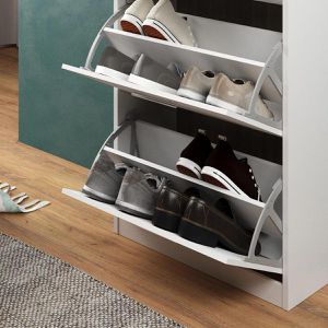 Produktbild für Schuhschrank Vicco Gizmo, weiß / weiß hochglanz