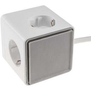 Produktbild für Steckdosenwürfel ChiliTec CT-SDW-3, mit Schalter, weiß