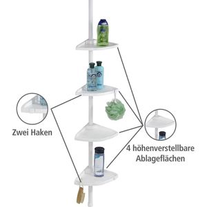 Produktbild für Duschablage Wenko Teleskop Duschecke Compact, weiß