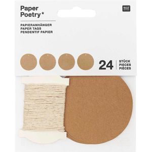 Hängeetiketten Rico-Design Paper Poetry, Ø 6,3 cm
