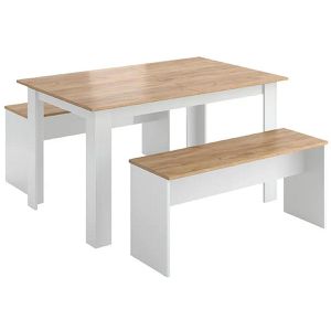 Esstisch Vicco Sentio, eiche / weiß, 3-teilig