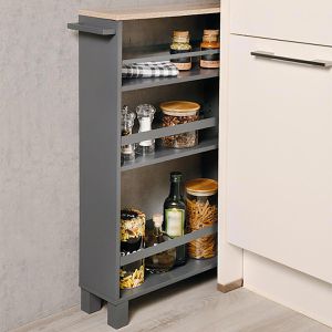 Produktbild für Nischenregal Kesper 24856, dunkelgrau, mit Rollen