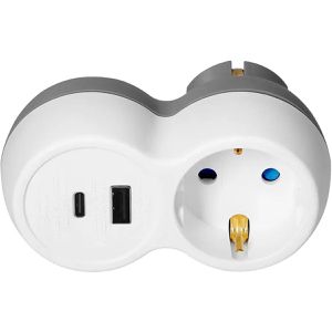 Produktbild für Steckdosenadapter Orno AE-13281(GS), weiß-grau