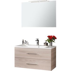 Waschtisch Fackelmann B.clever, mit Spiegel, hängend, esche