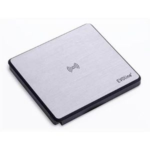 Produktbild für Einbausteckdose EVOline Square80, silber, mit 3 m Kabel