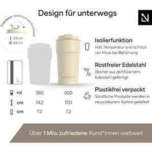 Produktbild für Thermobecher LARS-NYSØM Bevaegelse Almond Beige