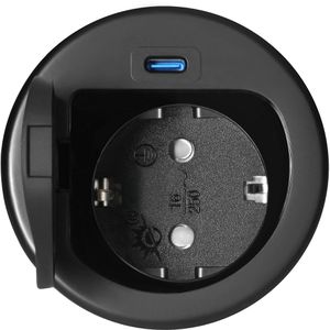 Produktbild für Einbausteckdose Orno GM-9040, mit 1,9 m Kabel, klappbar
