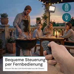 Produktbild für LED-Außenstrahler Luxula LXSO400141, mit Fernbedienung, IP65