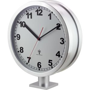 Produktbild für Wanduhr Eurotime 51764-47, Aluminium, analog, Funkuhr