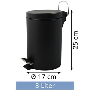 Produktbild für Mülleimer MSV 100265, schwarz matt