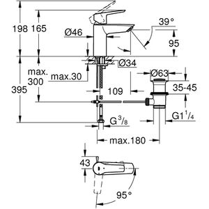 Produktbild für Waschtischarmatur GROHE Start S-Size ES, 31137002, verchromt