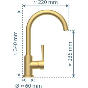 Produktbild für Küchenarmatur Schütte Cornwall, gold matt