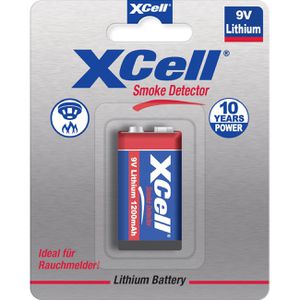Batterien XCell Lithium für Rauchmelder 9V Block