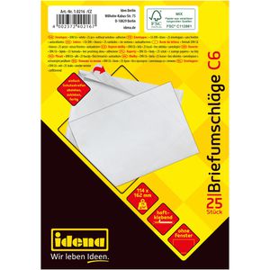 Produktbild für Briefumschläge Idena 10216, weiß, C6