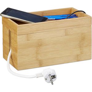 Kabelbox Relaxdays 10022183, aus Bambus / Holz