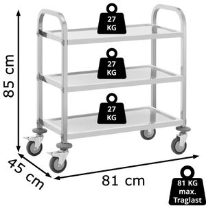 Produktbild für Servierwagen Royal-Catering RCSW-111, silber, aus Edelstahl