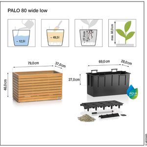 Produktbild für Pflanzkasten Lechuza PALO 80 wide low braun