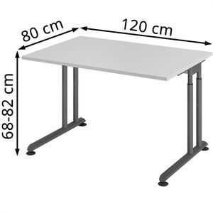 Produktbild für Schreibtisch Hammerbacher Z-Serie, lichtgrau / graphit