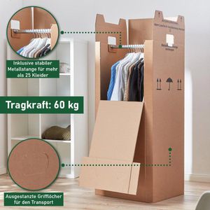 Produktbild für Umzugskartons BB-Verpackungen Kleiderbox, 2-wellig