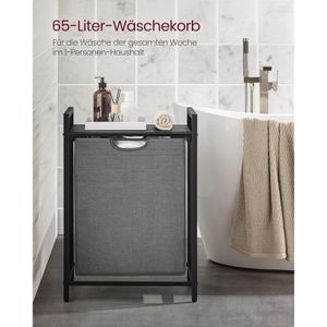Produktbild für Wäschekorb Vasagle BLH101G01, schwarz/grau