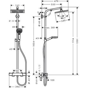 Produktbild für Duschsystem hansgrohe Crometta E 240, verchromt