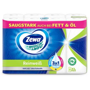 Küchenrolle Zewa Wisch&Weg, Reinweiß, ohne Farbstoffe, 2-lagig