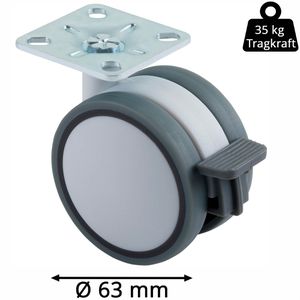 Produktbild für Möbelrolle SO-TECH 133240, mit Anschraubplatte