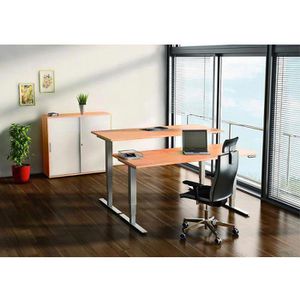 Produktbild für Schreibtisch Hammerbacher XDSM 12, buche / silber