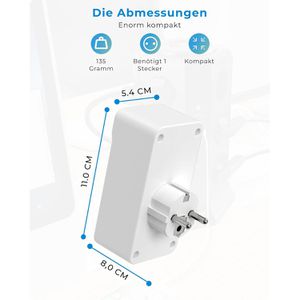 Produktbild für Steckdosenadapter Voomy Split X2S, mit Überspannungsschutz